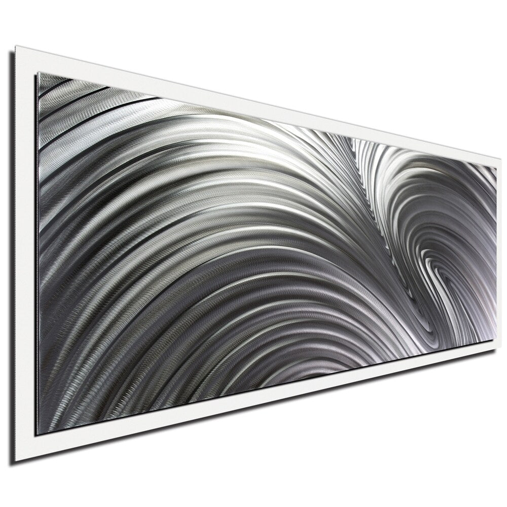 NAY 'Fusion Composition" White/ Grey Contemporary Metal Wall Art