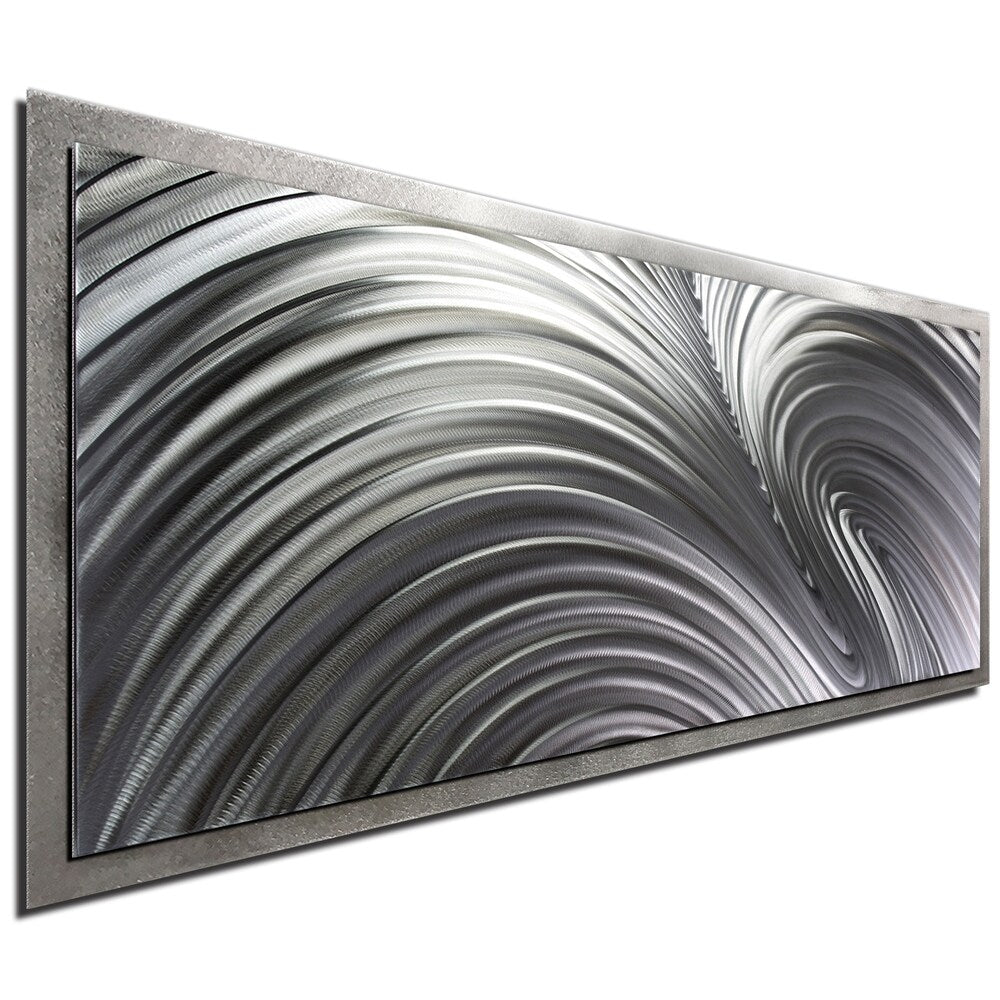 NAY 'Fusion Composition" White/ Grey Contemporary Metal Wall Art