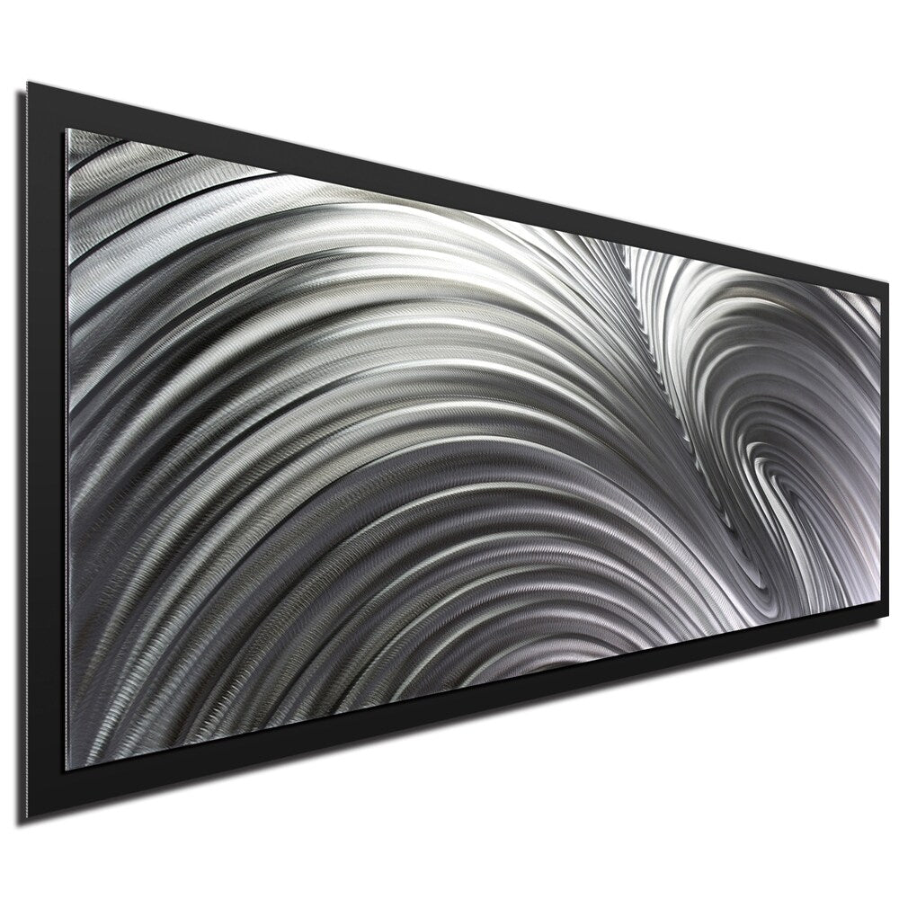 NAY 'Fusion Composition" White/ Grey Contemporary Metal Wall Art