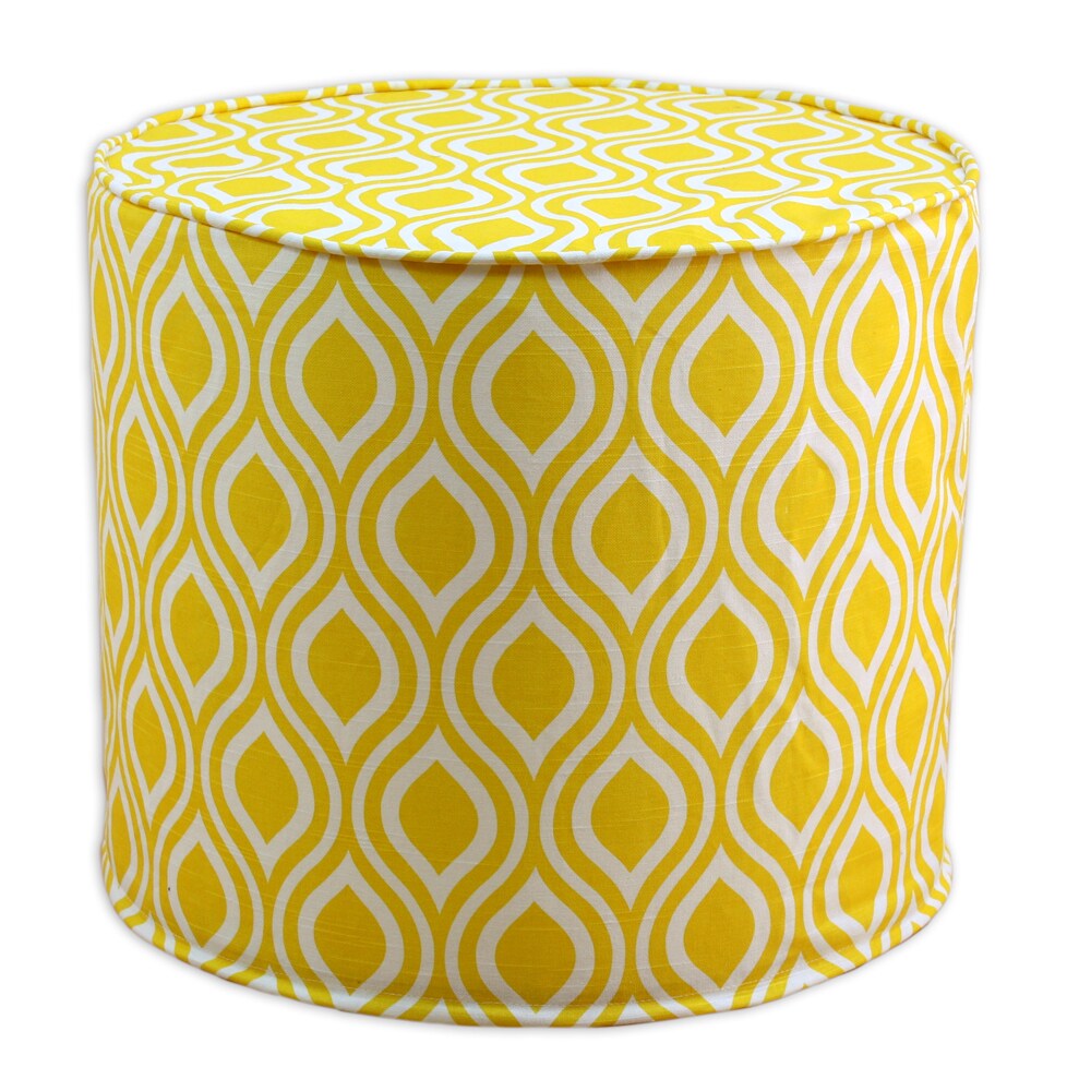 Nichole Corn Yellow 20-inch Round x 17-inch High Corded Foam Ottoman