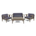 Nicholson Outdoor 4-seat Acacia Chat Set by Christopher Knight Home
