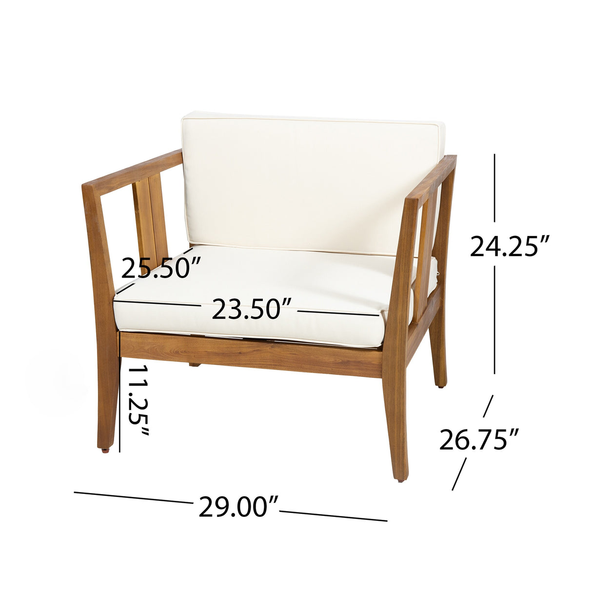Nicholson Outdoor 4-seat Acacia Chat Set by Christopher Knight Home