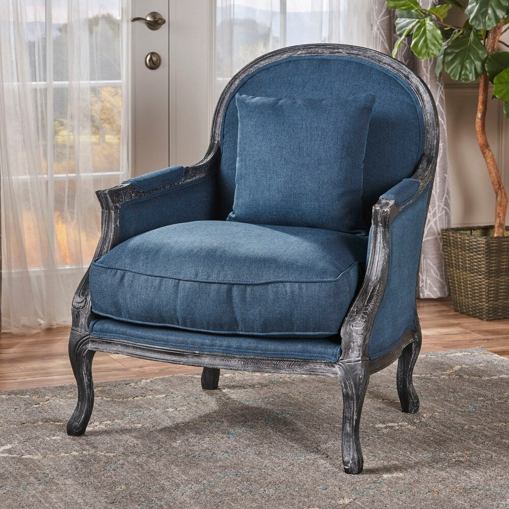 Nicklaus Weathered Occasional Fabric Chair by Christopher Knight Home