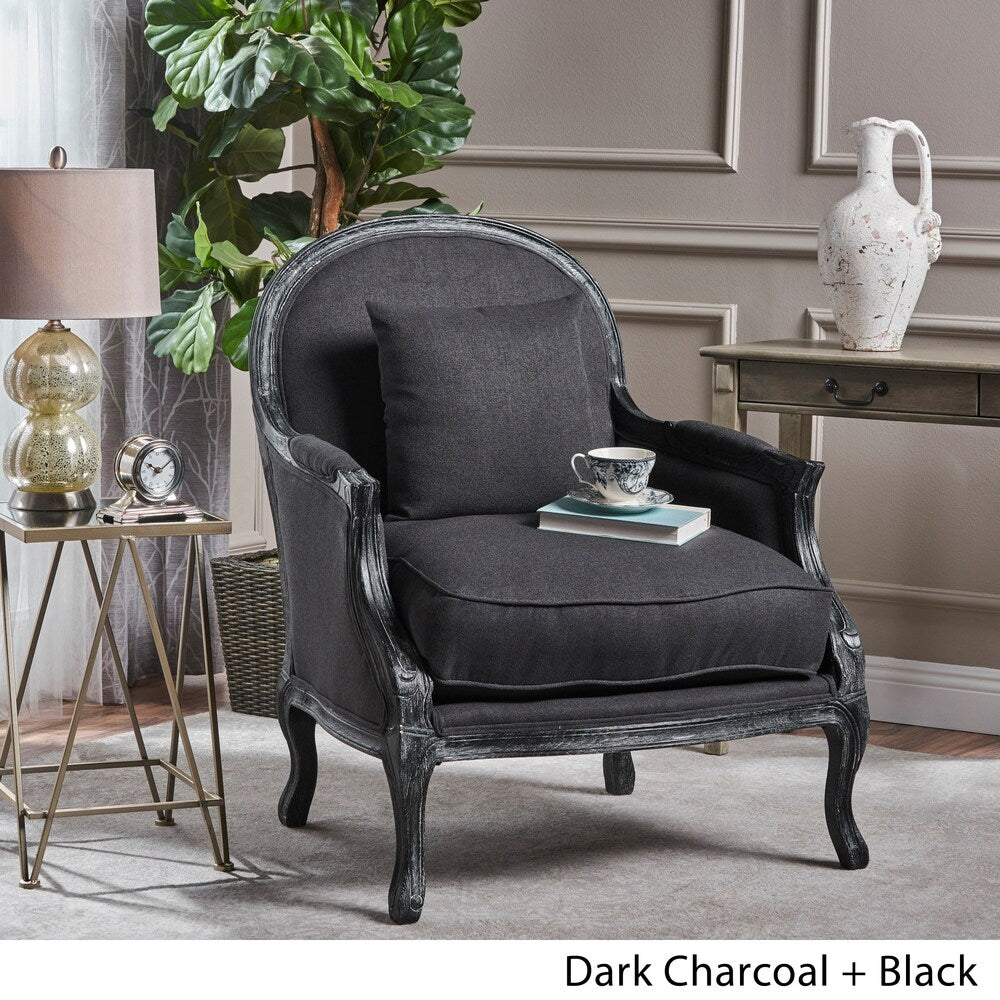 Nicklaus Weathered Occasional Fabric Chair by Christopher Knight Home
