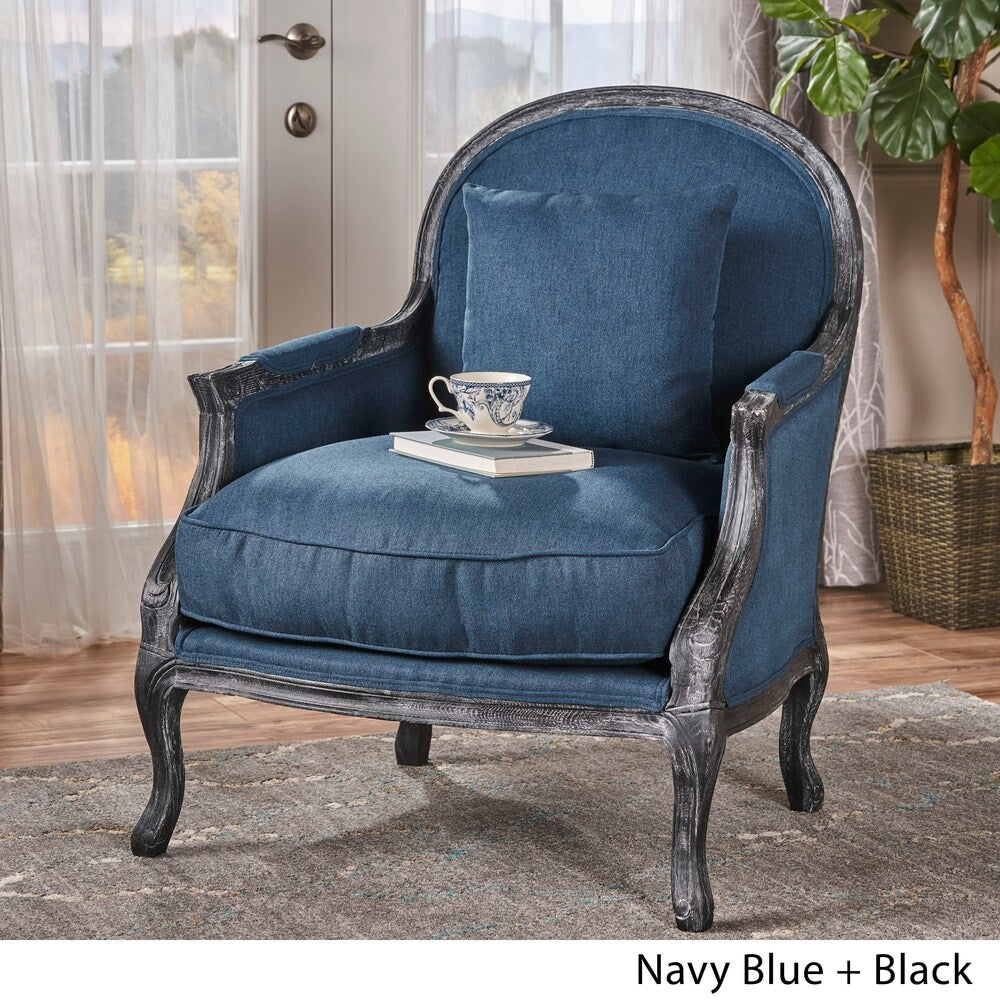 Nicklaus Weathered Occasional Fabric Chair by Christopher Knight Home