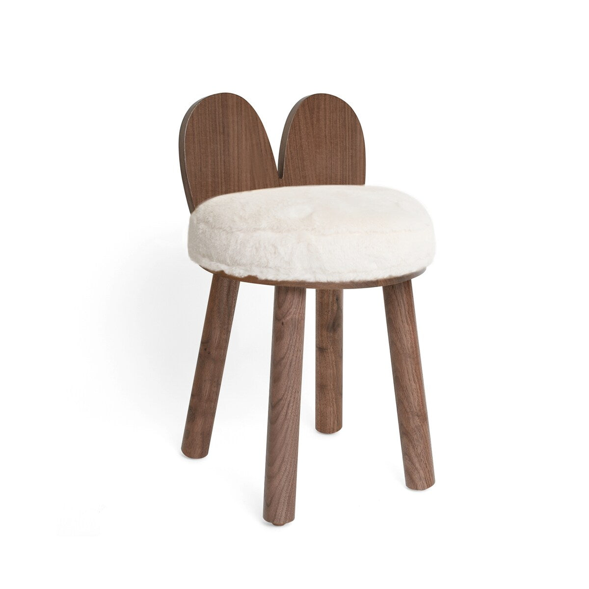 Nico & Yeye Fuzzy Lola Walnut Kids Chair