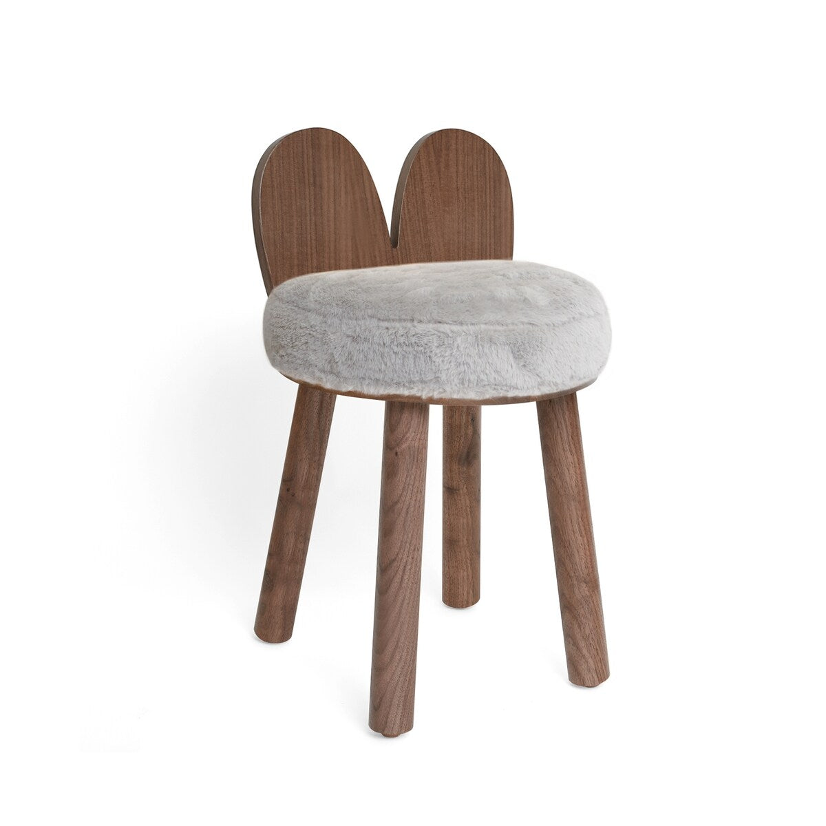 Nico & Yeye Fuzzy Lola Walnut Kids Chair