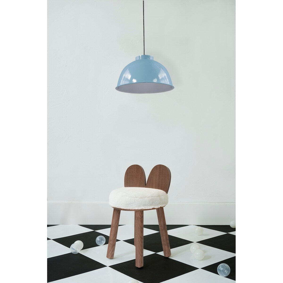 Nico & Yeye Fuzzy Lola Walnut Kids Chair