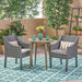 Nicola Outdoor 3 Piece Wood and Wicker Bistro Set by Christopher Knight Home - N/A