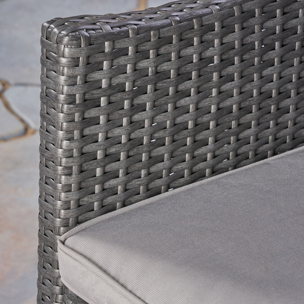 Nicola Outdoor 3 Piece Wood and Wicker Bistro Set by Christopher Knight Home - N/A