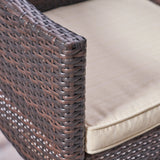 Nicola Outdoor 3 Piece Wood and Wicker Bistro Set by Christopher Knight Home - N/A