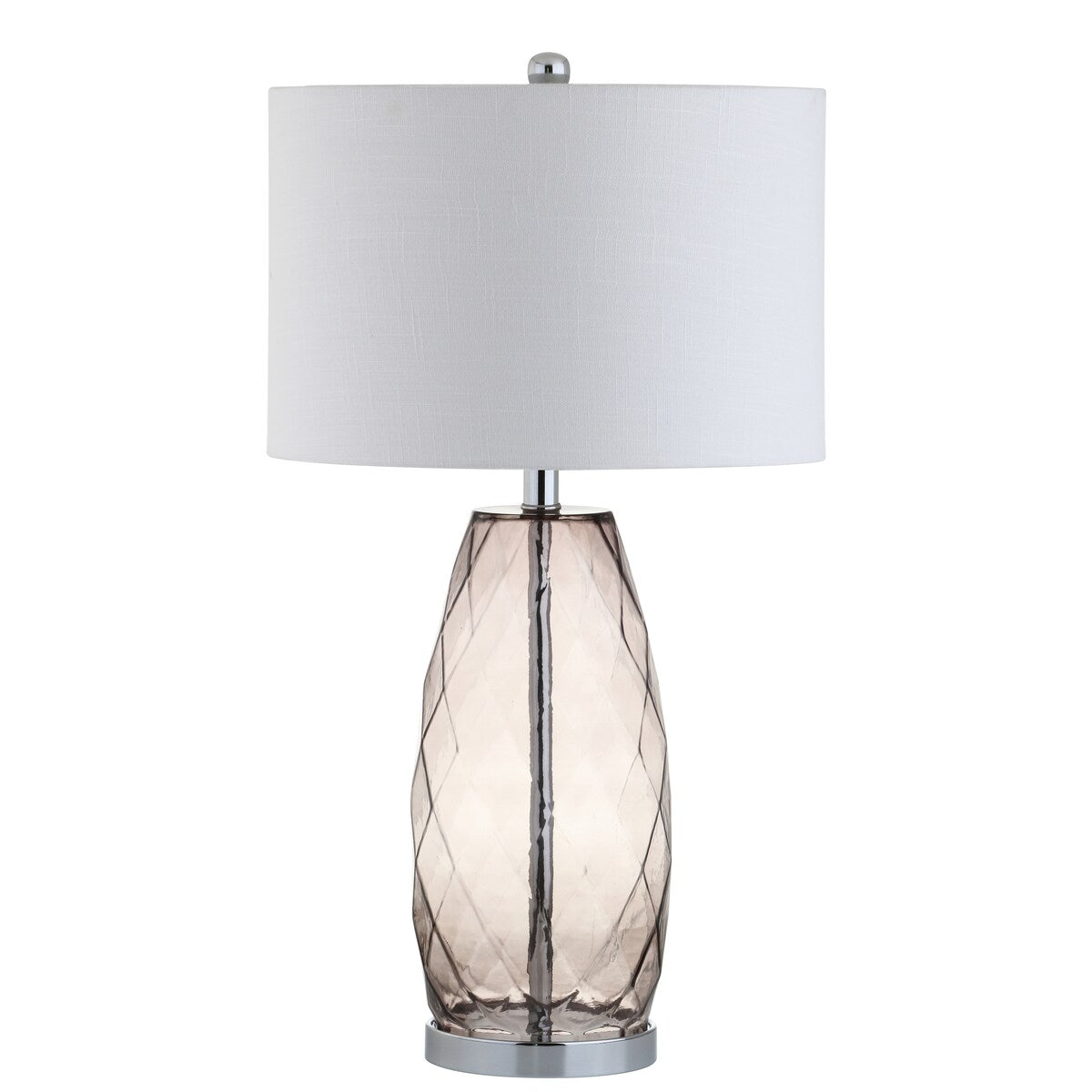 Night 26.5" Glass/Metal LED Table Lamp, Smoked Gray by JONATHAN Y