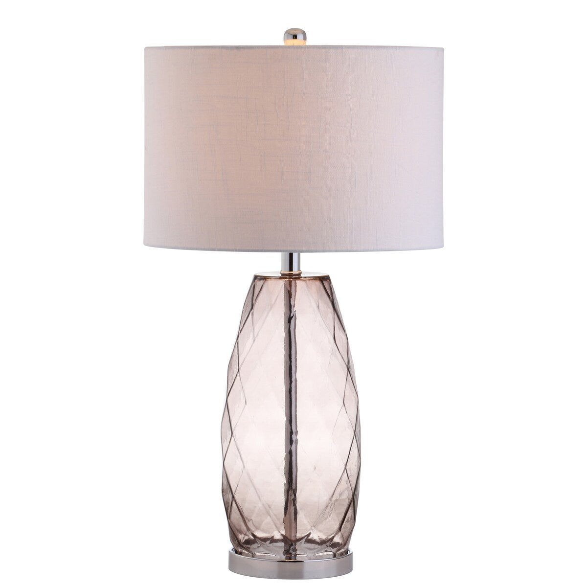 Night 26.5" Glass/Metal LED Table Lamp, Smoked Gray by JONATHAN Y