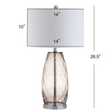 Night 26.5" Glass/Metal LED Table Lamp, Smoked Gray by JONATHAN Y