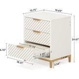 Night Stands Bedside Table with Drawers, Modern Wood Grain Nightstand for Bedrooms