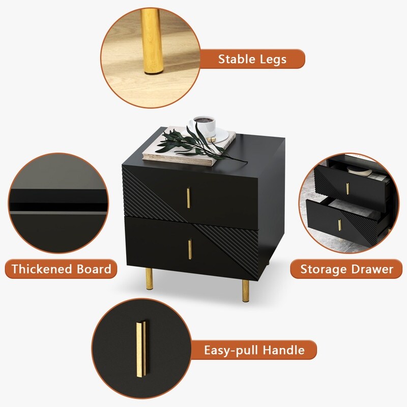 Night Table With Drawers 2 Drawer Bedside Cupboard nightstand