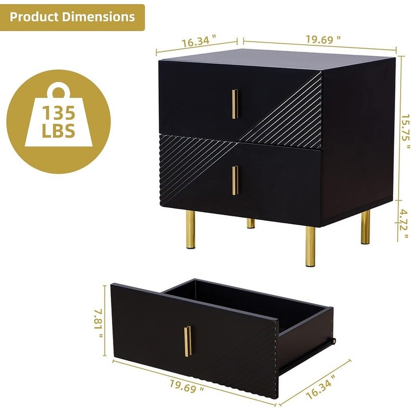 Night Table With Drawers 2 Drawer Bedside Cupboard nightstand