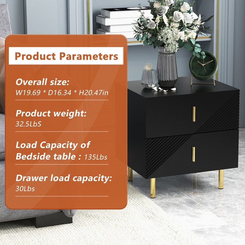 Night Table With Drawers 2 Drawer Bedside Cupboard nightstand