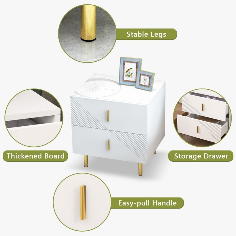 Night Table With Drawers 2 Drawer Bedside Cupboard nightstand