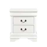 Nightstand 1pc Antique Drop Handles Drawers Bed Side Table