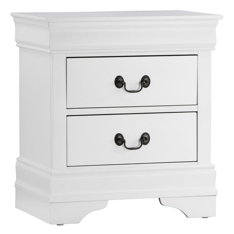 Nightstand 1pc Antique Drop Handles Drawers Bed Side Table