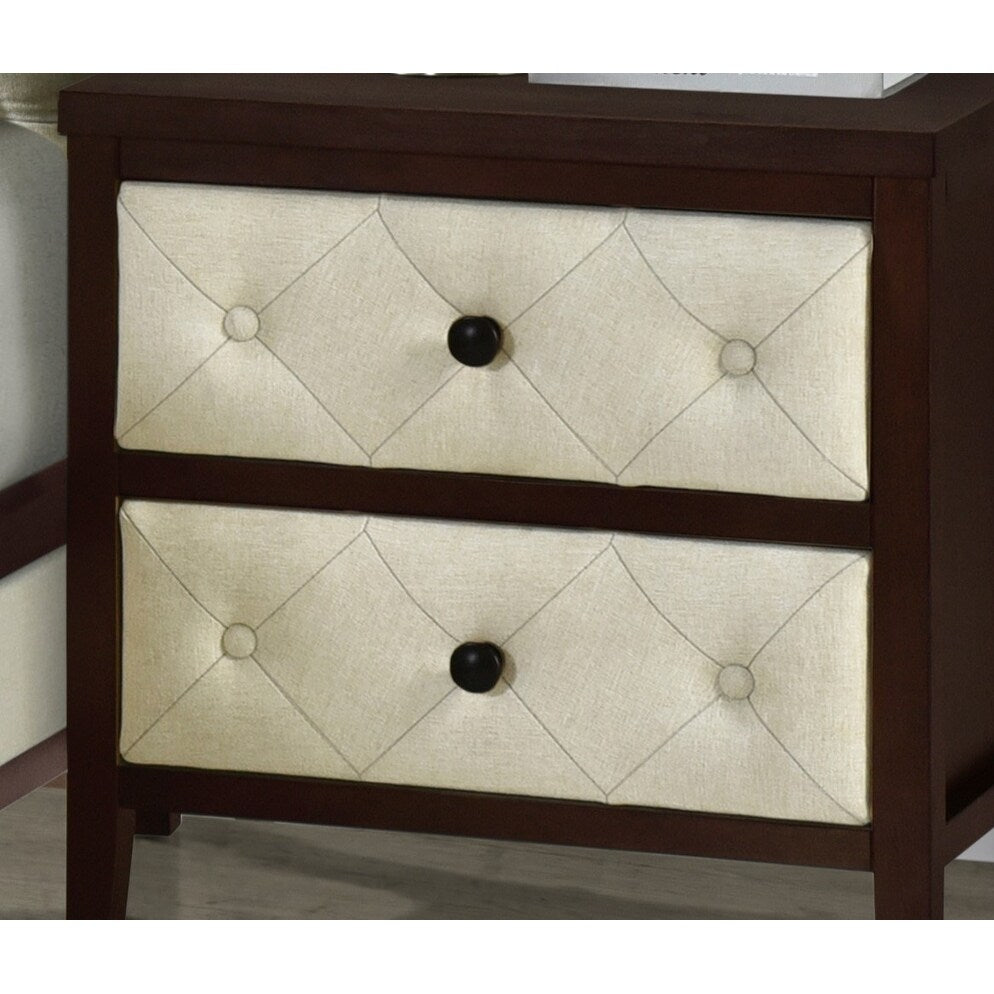 Nightstand 1pc Designed Drawers Fronts Modern Bedroom Furniture