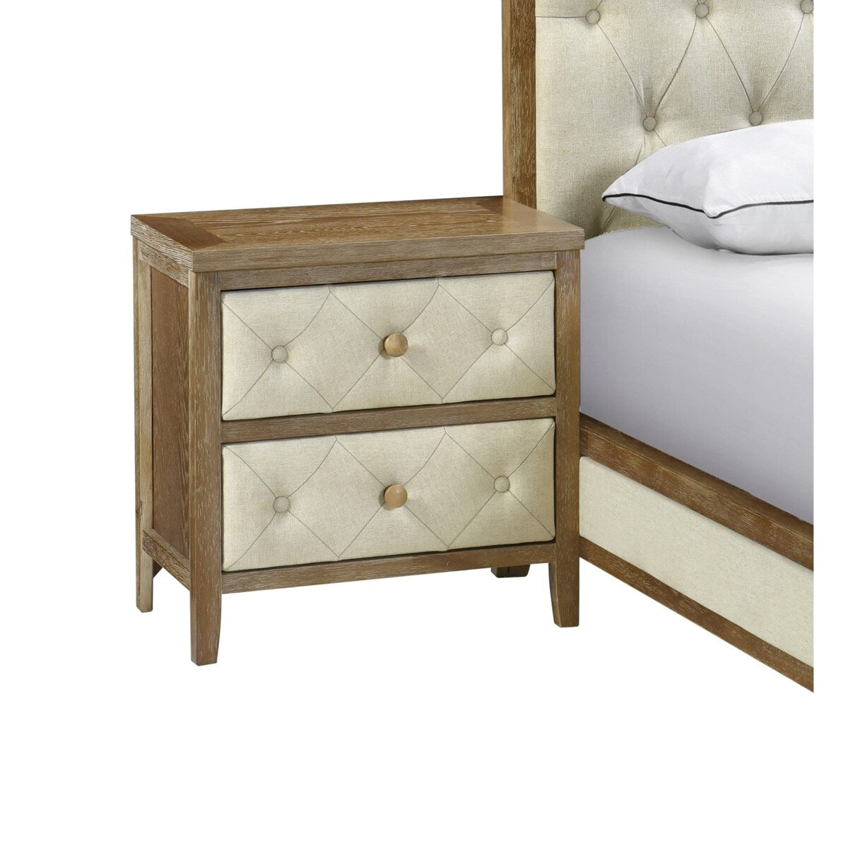 Nightstand 1pc Designed Drawers Fronts Modern Bedroom Furniture