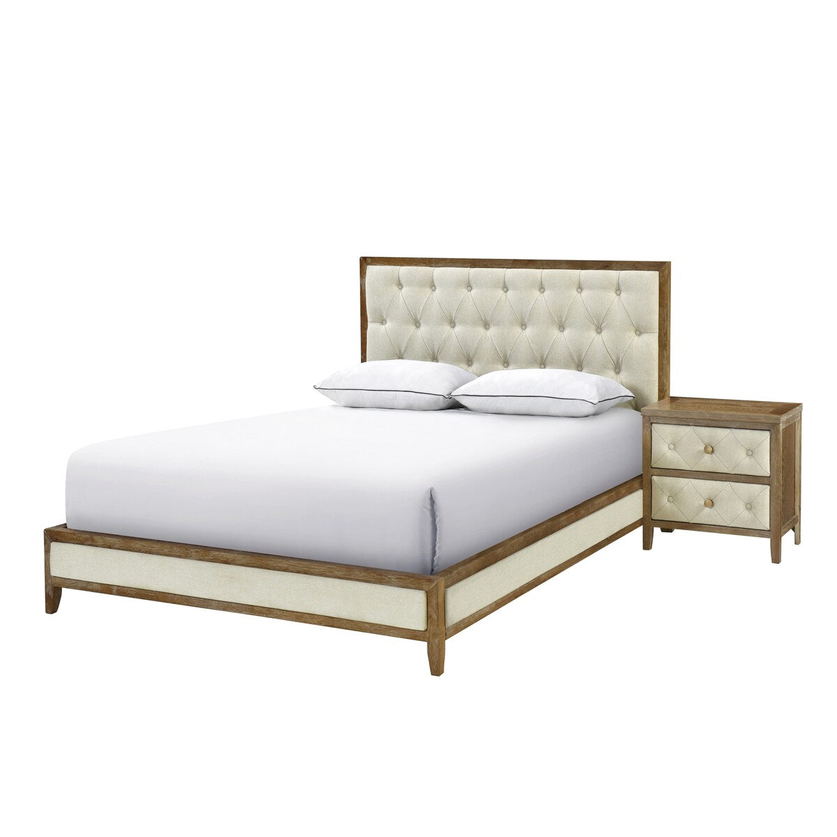 Nightstand 1pc Designed Drawers Fronts Modern Bedroom Furniture