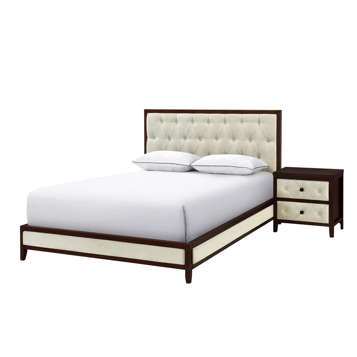 Nightstand 1pc Designed Drawers Fronts Modern Bedroom Furniture