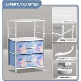 Nightstand 2-Drawer Shelf Storage - Bedside Furniture End Table Chest
