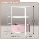 Nightstand 2-Drawer Shelf Storage - Bedside Furniture End Table Chest