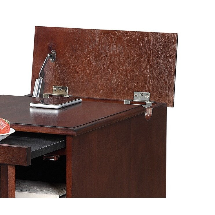 Nightstand Birch Finish with USB Outlet Nightstand Multifunctional