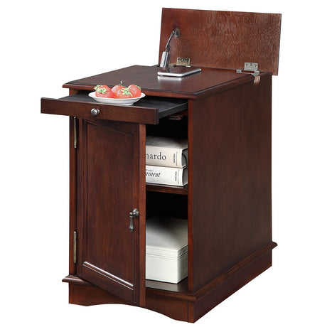 Nightstand Birch Finish with USB Outlet Nightstand Multifunctional
