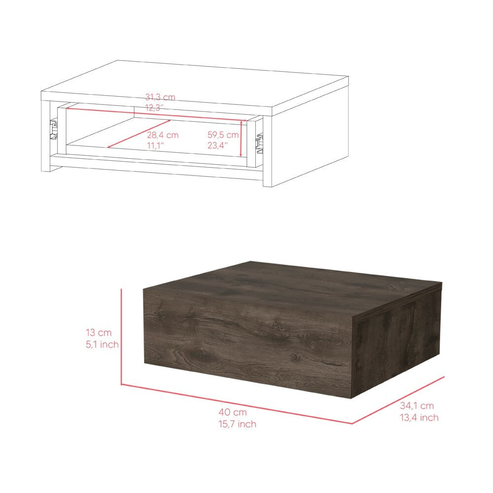 Nightstand Isola, Bedroom, Dark Brown,High quality and durable