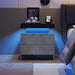 Nightstand LED Bedside Table Cabinet Lights Modern End Side with 2 Drawers for Bedroom