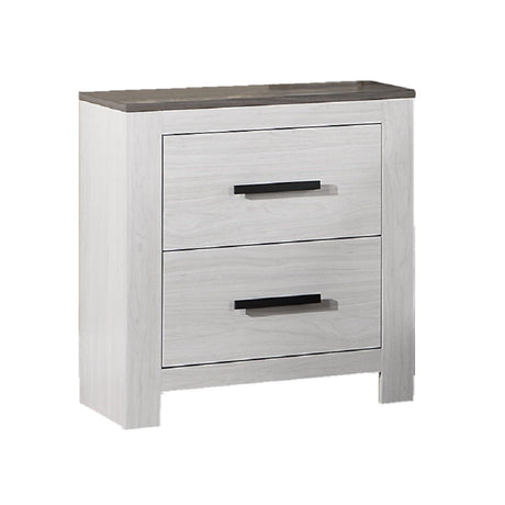 Nightstand Paper veneer Bedroom Furniture 2-Drawers Bedside Table