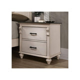 Nightstand Two-Tone Design Dark Bronze Bar Pull Pulls Solidwood Bedside Table