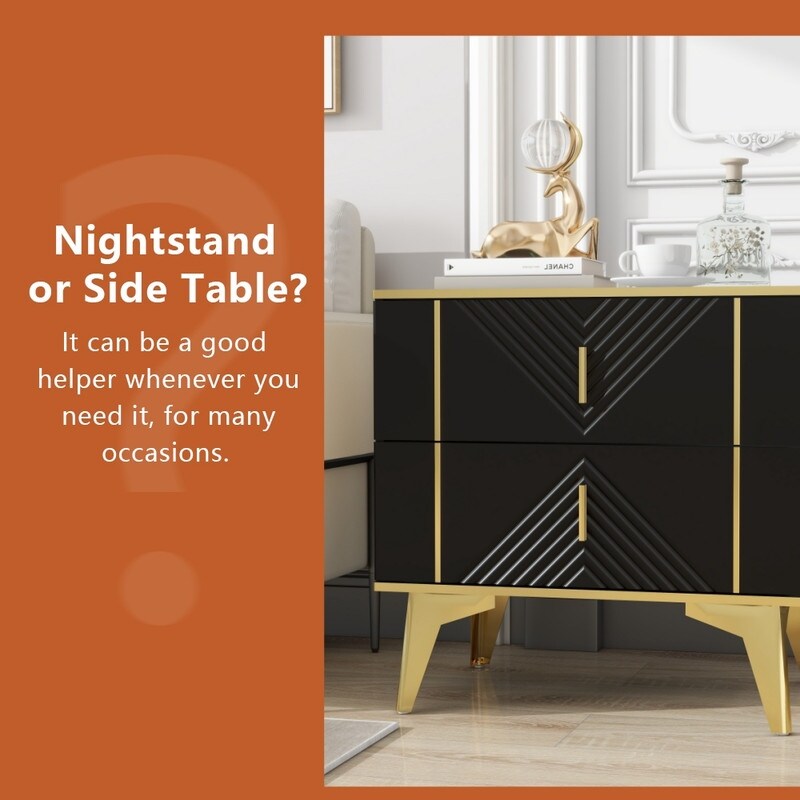 Nightstand With Drawers For Bedroom,nightstands Bedside Tables,bed Side Table,a Set Of Two Bedside Tables