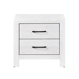 Nightstand of 2x Drawers Black Hardware Wooden Bedroom Furniture