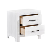 Nightstand of 2x Drawers Black Hardware Wooden Bedroom Furniture