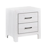 Nightstand of 2x Drawers Black Hardware Wooden Bedroom Furniture