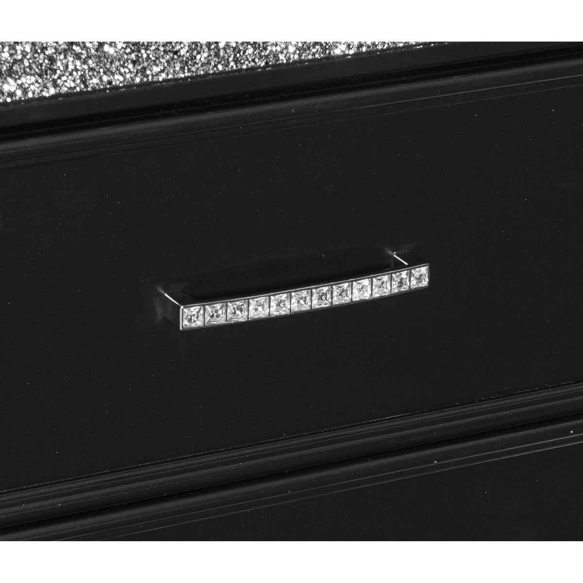 Nightstand of 2x Drawers Faux Crystal Handles