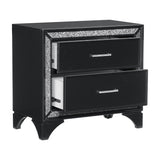 Nightstand of 2x Drawers Faux Crystal Handles