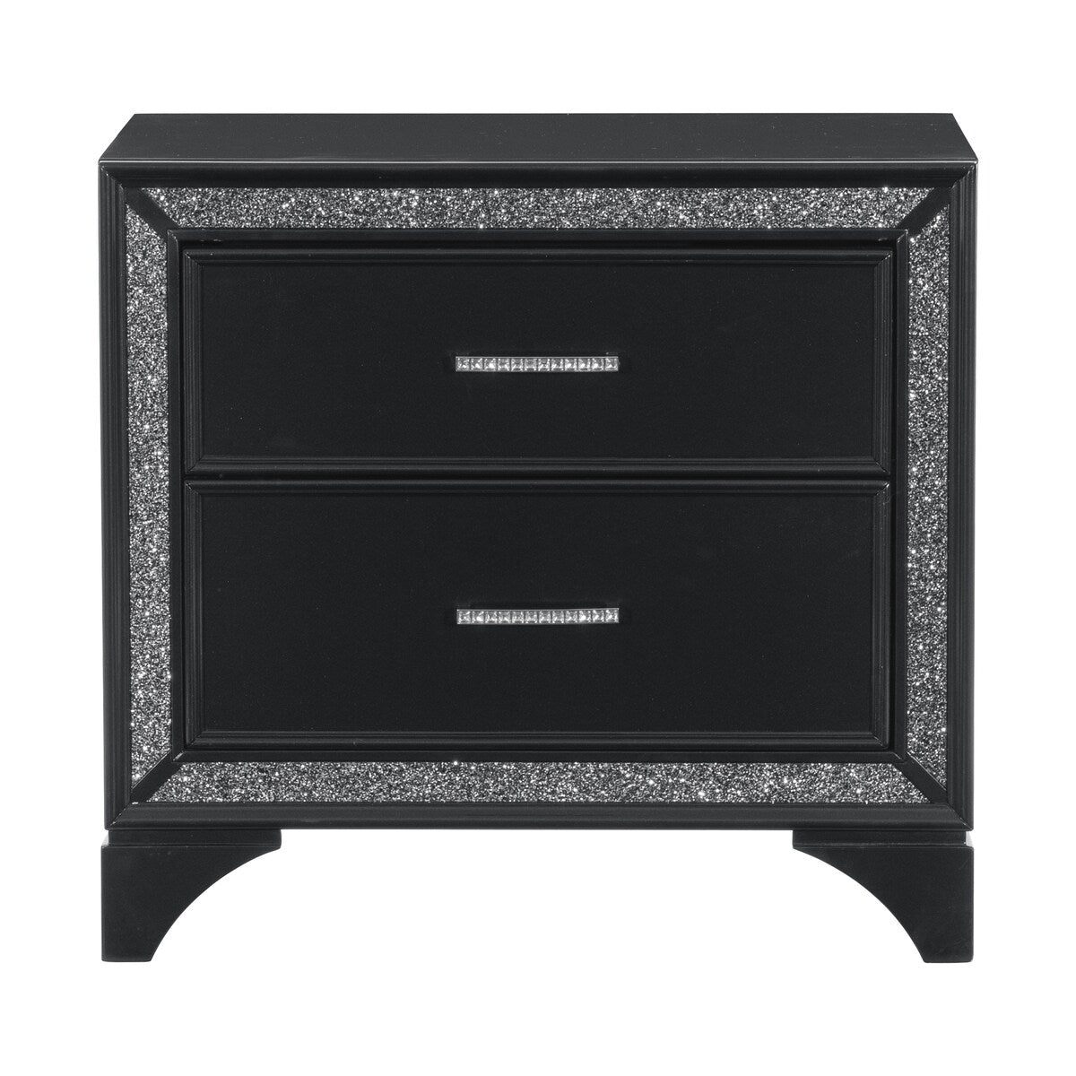 Nightstand of 2x Drawers Faux Crystal Handles