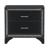 Nightstand of 2x Drawers Faux Crystal Handles