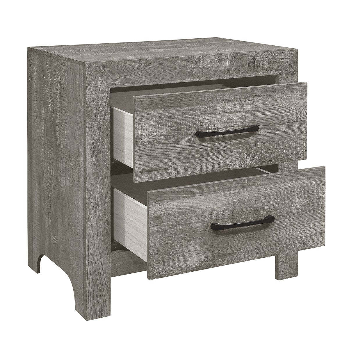 Nightstand of 2x Drawers Transitional Design Bedroom Furniture