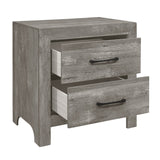 Nightstand of 2x Drawers Transitional Design Bedroom Furniture