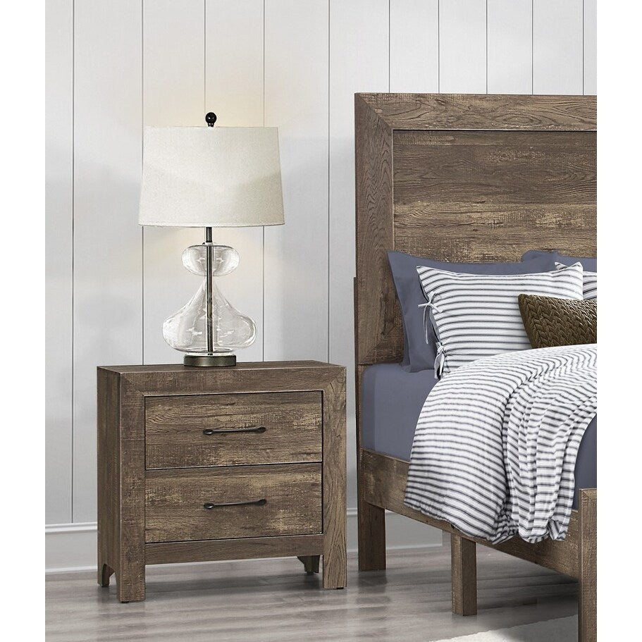 Nightstand of 2x Drawers Transitional Design Bedroom Furniture