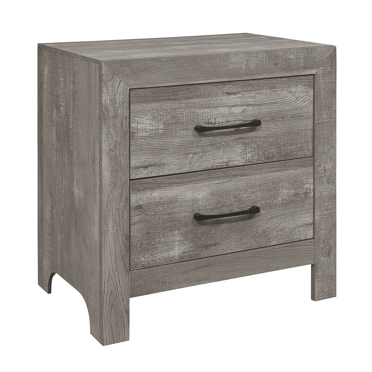 Nightstand of 2x Drawers Transitional Design Bedroom Furniture