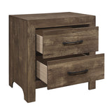 Nightstand of 2x Drawers Transitional Design Bedroom Furniture